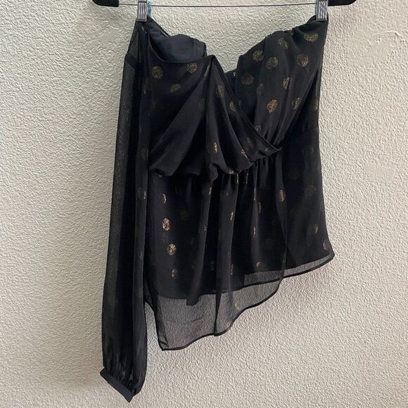 Express One Shoulder Blouse Shirt Top Lace Work Business Casual Size 10 NWT - Picture 1 of 4